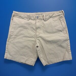 Mack Weldon Shorts Mens 34 Beige Performance Tech Chino Stretch Athleisure